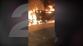 Semi bursts into flames on Will Rogers Turnpike