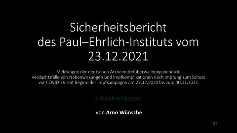 Sicherheitsbericht des Paul Ehrlich Instituts vom 23.12.2021