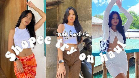 trendy and aesthetic shopee try on haul ( low rise pants, y2k )