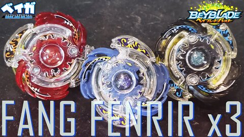 FANG FENRIR .B.J vs FANG FENRIR .P.At E FANG FENRIR .6G.L - Beyblade Burst ベイブレードバースト