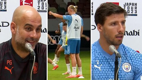 'We'll FIGHT to keep Walker! Kane one of best PLAYERS IN WORLD!' | Guardiola, Dias | Tokyo training