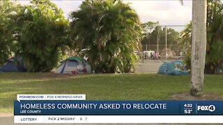 Homeless community asked to relocate