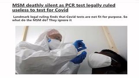 MSM deathly silent as PCR test legally ruled