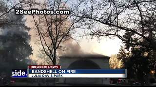 Fire at Gene Harris Bandshell in Julia Davis Park