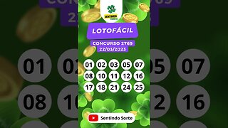 🍀 Resultado LOTOFACIL 2768 | Sentindo Sorte #shorts