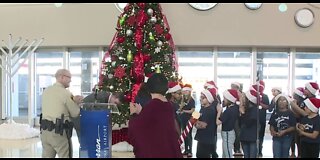 Christmas tree lighting at airport
