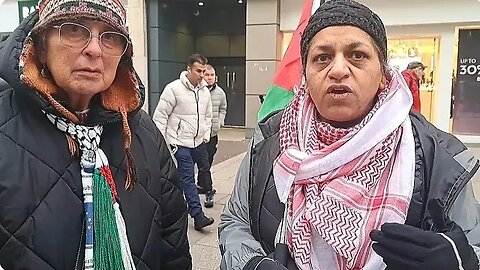 WOMAN AT PROTEST REFUSES TO CONDEMN HAMAS!