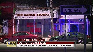 1 killed in shooting at T-shirt shop on Detroit's east side