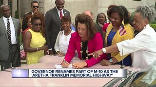 Governor renames part of Lodge Freeway as the Aretha Franklin Memorial Highway