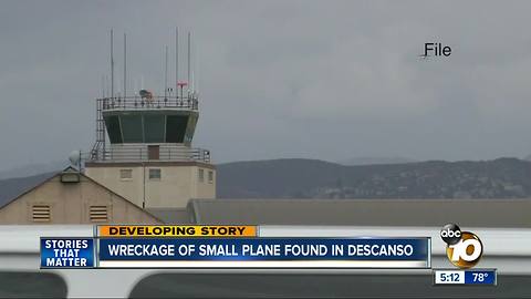 Wrechage of small plane found in Descanso