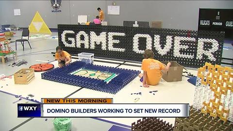 Metro Detroit domino builders work to set new record