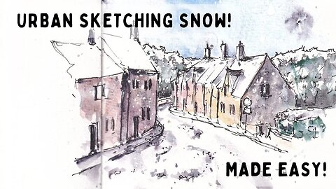 How to Sketch a SNOWY SCENE! Simple Urban Sketching Techniques