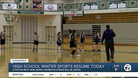 High school winter sports resume today