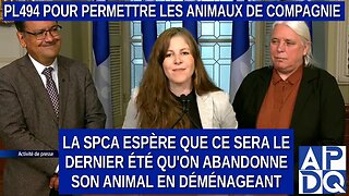 PL494 de QS pour permettre à tous locataires d'avoir un animal de compagnie.