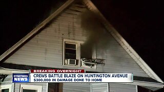 Crews battle blaze on Huntington Avenue