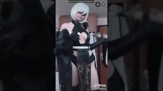 Rate the Girls: Best 2B Nier Automata Gamergirl TikTok Cosplay Challenge #3c 👩‍🦳 (Anime) #shorts