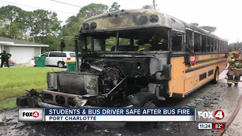 Passengers escape school bus fire without injuries