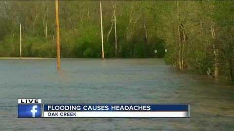 Storm moves away from Oak Creek, flooding remains