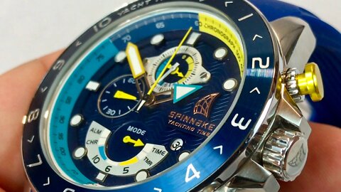 A look at the blue Spinnaker SP-5049 Amalfi Yacht Timer Chronograph Watch