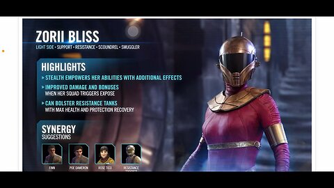 *NEW* Character Inbound: Zorii Bliss | Dev Insights & Kit Reveal | Star Wars Galaxy of Heroes