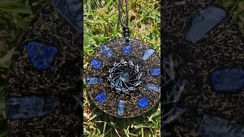 ⚛️ Rodin Coil Orgonite Pendant- Lapis Lazuli & Kyanite- Chakra Crystal Blend 🔴🟠🟡🟢🔵🟣⚪️ MWO Antenna 🧬
