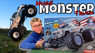 Huge RC Monster Truck Gets SENT! Bashing The Kyosho USA-1 VE