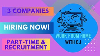 🌟 3 Companies Hiring Now! | Part-Time & Recruitment Specialist Roles 🌟