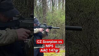 CZ Scorpion vs MP5 with AAC 147gr #shorts #subsonic