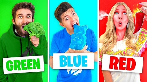 Eating Only ONE Color of Food for 24 Hours! (Rainbow Food Challenge)