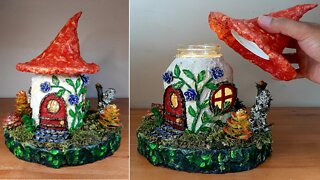 DIY Fairy House using Glass Jar