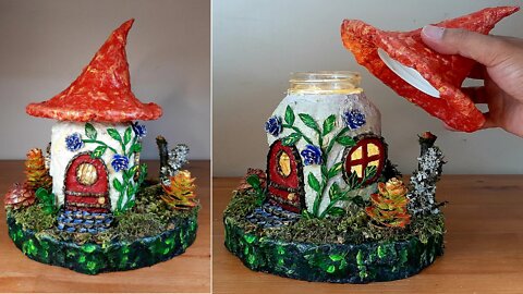 DIY Fairy House using Glass Jar