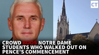 Watch: Crowd Boos Notre Dame Students Who Walked Out on Pence’s Commencement