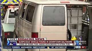 Suspicious vehicle towed from downtown Baltimore parking garage