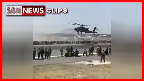 US Military Helicopters Dispersed the Crowd on the Runway at Kabul's International Airport - 3148
