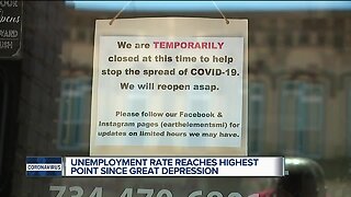 U.S. unemployment rate his highest since Great Depression; Michigan's forecasted to get higher