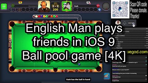 English Man plays friends in iOS 9 Ball pool game [4K] 🎱🎱🎱 8 Ball Pool 🎱🎱🎱