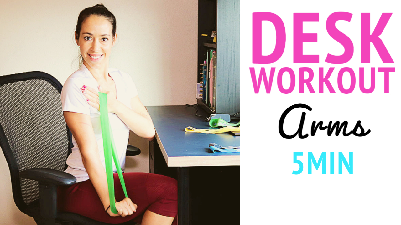 Quick Arm Workout at your Desk with Mini Resistence Bands Workout at Work