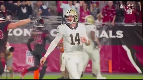 Andy Dalton Frustrated After Pick-6 as Marco Wilson Flips Into End Zone #saints #cardinals #nfl