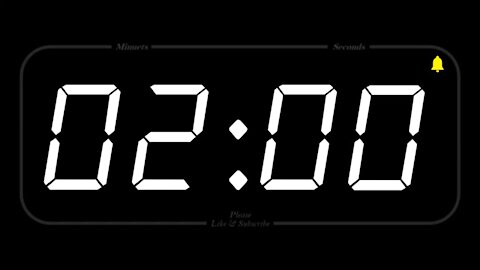 2 MINUTE TIMER WITH ALARM Full HD COUNTDOW