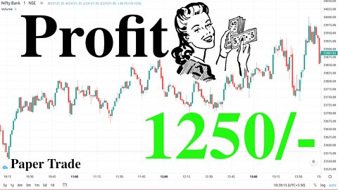 Bank Nifty Trade 8 July 2022 | Profit of 1250/- INR