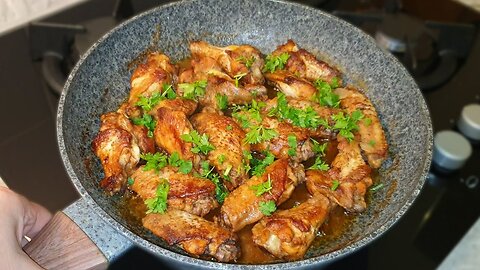 You have not eaten tastier! Mega delicious chicken wings in a pan