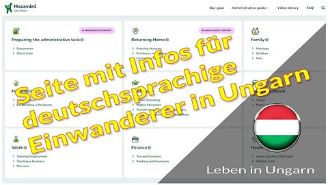 Seite mit Infos für deutschsprachige Einwanderer in Ungarn - Leben in Ungarn