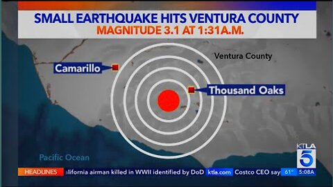 BREAKING NEWS🔴 3.1 magnitude quake rattles Ventura County overnight