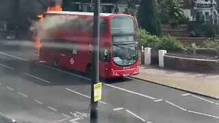 Bus catches on fire in London