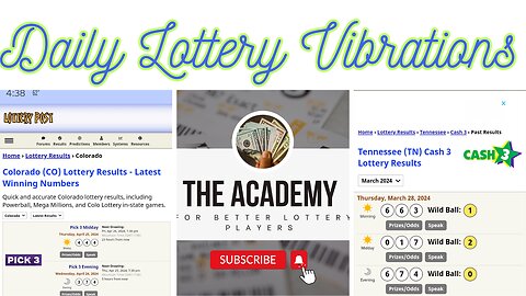 Thursday Daily Lottery Vibrations 5-23-24