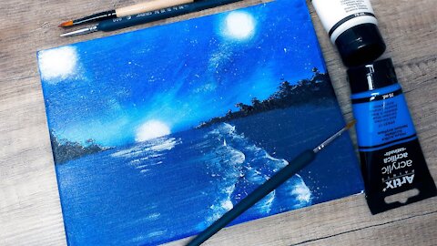 How to Paint an Easy Seascape - Easy Acrylic Painting Techniques