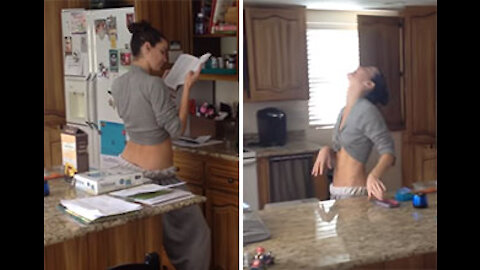 Caught my wife dancing in the kitchen