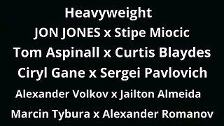 Next Figths Heavyweigth UFC
