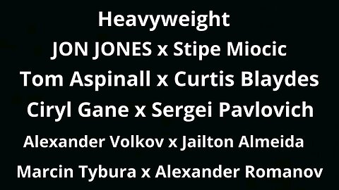Next Figths Heavyweigth UFC