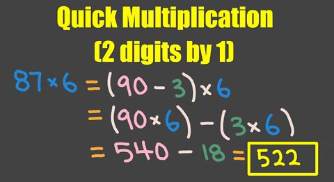 Quick Multiplication (2 digit by 1 digit)